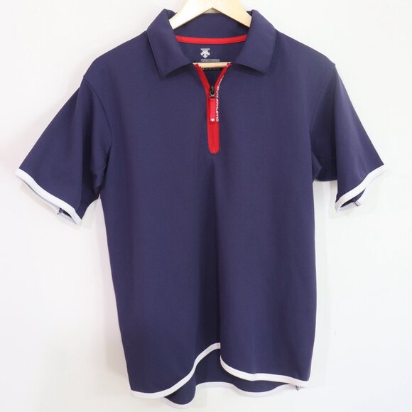 Descente 1/4 Zip Training Polo Navy Asian Size M (US Size S) Navy - Picture 1 of 6